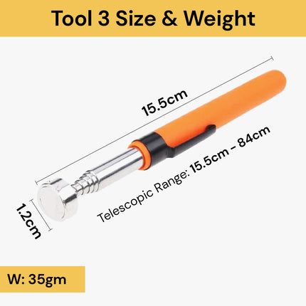5 Pcs Telescopic Adjustable Magnetic Pick Up Tools PickUpTools09