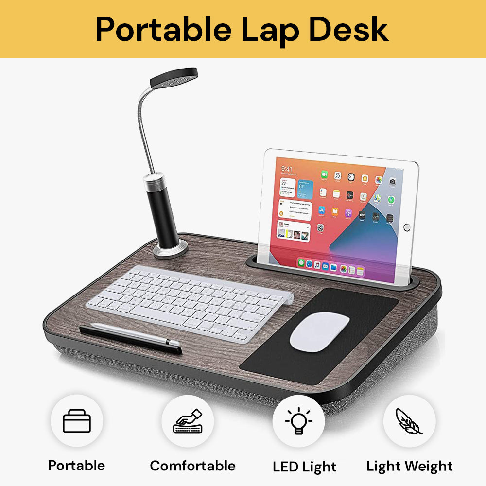 Portable Lap Desks For Laptops With LED Light Charcoal Grey portable-lap-desks-for-laptops-with-led-light-charcoal-grey