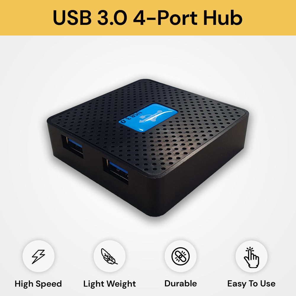 Portable USB 3.0 4-Port Hub for Windows Mac USB4PortHub01