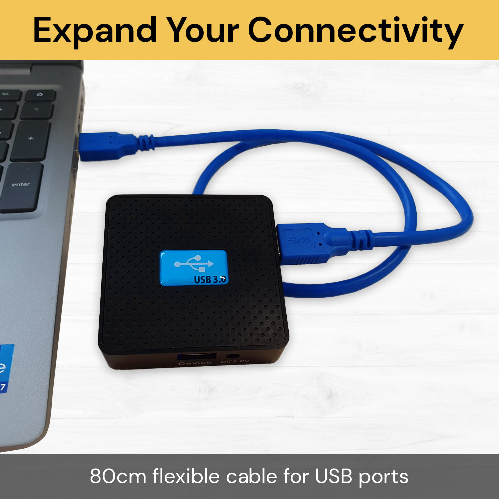 Portable USB 3.0 4-Port Hub for Windows Mac USB4PortHub03