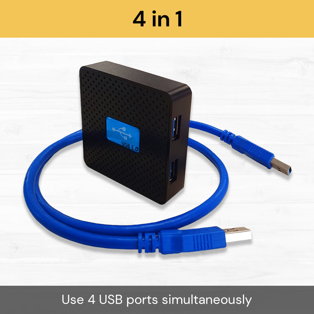 Portable USB 3.0 4-Port Hub for Windows Mac USB4PortHub06
