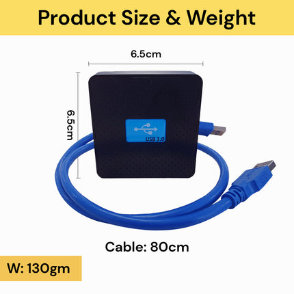Portable USB 3.0 4-Port Hub for Windows Mac USB4PortHub10