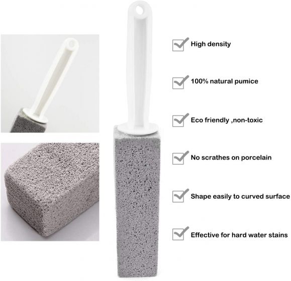 2PCS Premium Toilet Bowl Cleaning Stone with Handle, Pumice Stone Toilet Bowl Cleaner, Easy to Remove Unsightly Toilet Rings, Tile, Toilets, Sinks, Bathroom, Bathtubs, Hardwater, Lime, Rust bbj