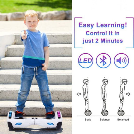 Hoverboard with Bluetooth Speaker, 6.5"Description: Self Balancing Scooter with LED Wheels and LED Lights Hover Board for Adults Kids cd_vfdc