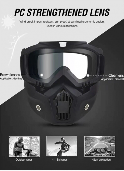Kids Goggles Mask Tactical Goggles with Detachable Face Mask for Cycling Skiing Outdoor Children CS Paintball d