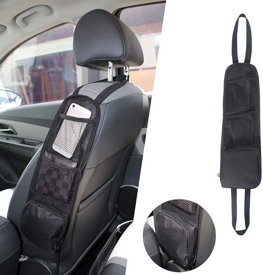 Car Seat Side Storage Bag 3 Pockets Front Seat Mesh Hanging Bag for Auto Small Items, Durable Drink Holder Storage Pockets Fit for All Vehicles dasdasdsad
