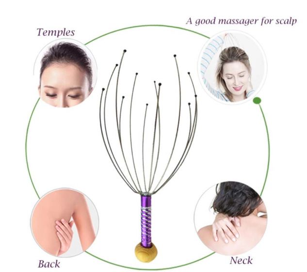 Scalp Massage Machine Head Massager Scalp Scratcher 12 Fingers Head Scratcher For Head Massage Body Relaxing Hair Massage dgretert