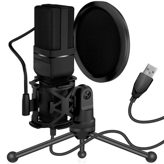 USB Microphone PC Microphone USB Condenser Recording Gaming Mic with Stand & Filter for Desktop Windows dsfdsfdsf