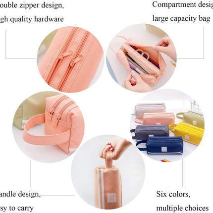 Pencil Bag Portable Office Stationery Makeup Bag School Supplies for Students Teen Storage Organizer Gift (Grey) dsfewrwer