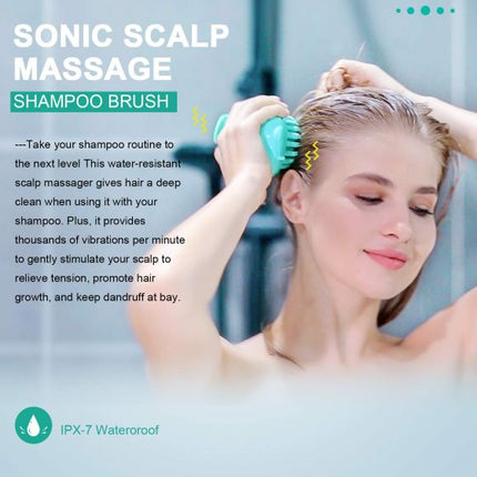 Electric Shampoo Brush Scalp Scrubber Head Massager Stress Relax Rechargeable for Shower dsffdf