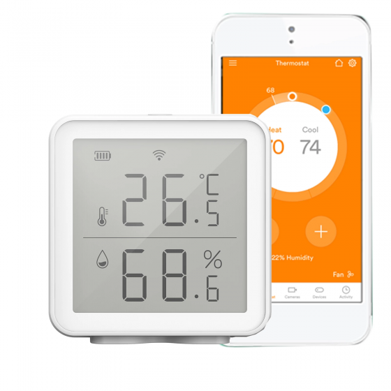 WiFi 2.4G Thermometer LCD Display Sensor Smart Home Indoor Outdoor Temperature Humidity Hygrometer Digital APP Control dssssss