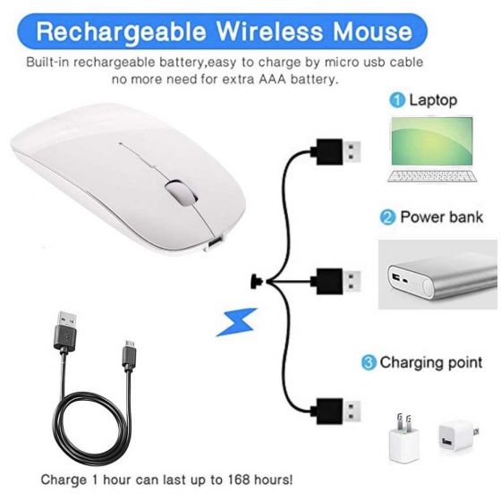 Slim Rechargeable Bluetooth Wireless Mouse for Laptop,Computer,PC er34324
