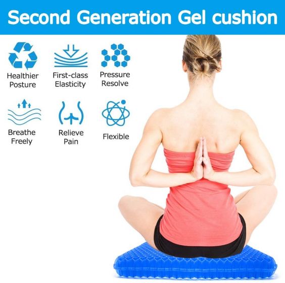 Honeycomb Double Thick Big Gel Cooling Seat Cushion for Pressure Relief Back Pain For Office Chair Cars errere