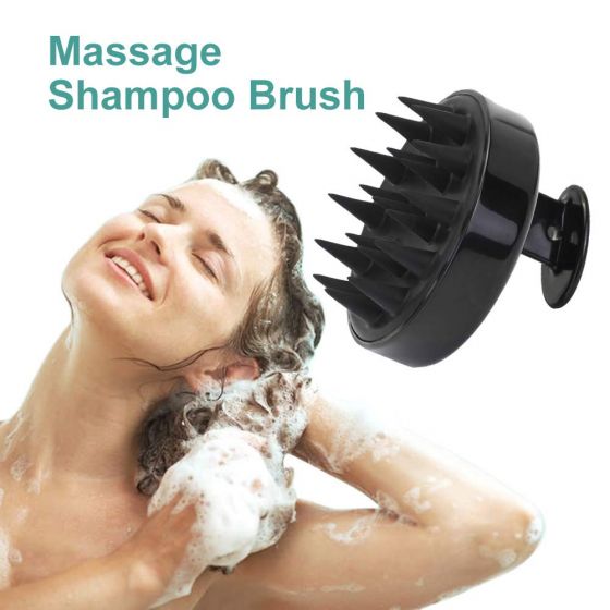 Silicone Hair Shampoo Brush - Black ert435345