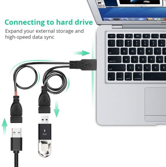 USB Male to 2-Female Cable Adapter eytry