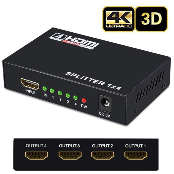 HDMI Splitter Amplifier 1 In 4 Out Duplicator fdgdsfg_8