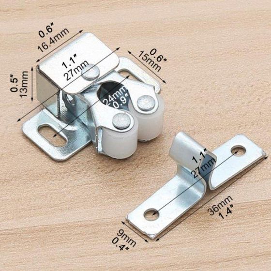 1Set Double Roller Strong Hold Cupboard Cabinet Door Catches for Home Furniture Cabinet Cupboard fdgfdfgd
