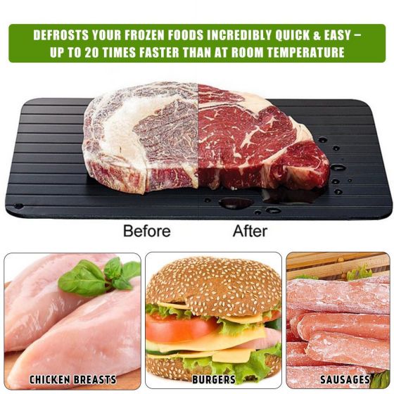Fast Defrosting Tray Thawing Plate, Rapid Thawing Plate & Board for Frozen Meat & Food, Defrosting Mat Thaw Meat Quickly, No Electricity, No Chemicals, No Microwave fghfghtryrtyrty