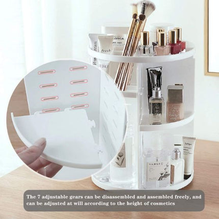 360 Degree Rotating dressing case Plastic Makeup Cosmetics Storage Box Skin Care Products Storage Rack fghtfry