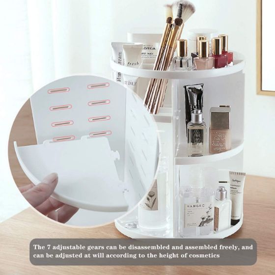 360 Degree Rotating dressing case Plastic Makeup Cosmetics Storage Box Skin Care Products Storage Rack fghtfry
