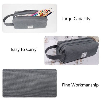 Pencil Bag Portable Office Stationery Makeup Bag School Supplies for Students Teen Storage Organizer Gift (Grey) fgretertret