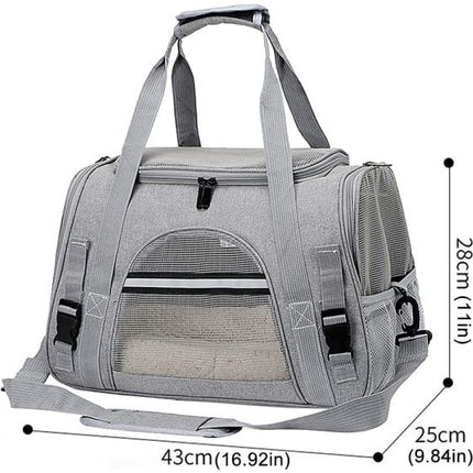 Cat Carrier Bag Portable Foldable Dog Transport Bag Breathable Cat Transport Cage with Comfortable Mattress for Travel Outdoor Kitten Rabbit Guinea Pig Dog (Gray) gfhfghfgh_1