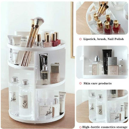 360 Degree Rotating dressing case Plastic Makeup Cosmetics Storage Box Skin Care Products Storage Rack gfhgfhrtyrty