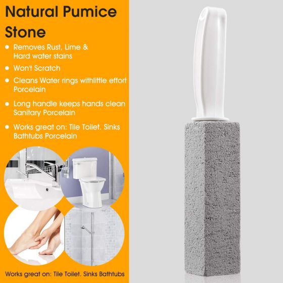 2PCS Premium Toilet Bowl Cleaning Stone with Handle, Pumice Stone Toilet Bowl Cleaner, Easy to Remove Unsightly Toilet Rings, Tile, Toilets, Sinks, Bathroom, Bathtubs, Hardwater, Lime, Rust gfhrtyrty