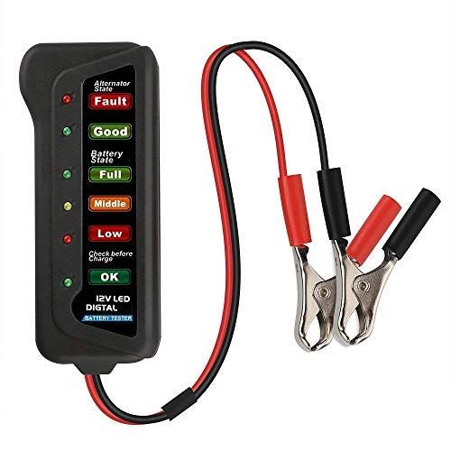 12V Digital Battery Alternator Tester For Car Motorcycle Trucks with 6 LED Lights Display Indicators gggg_1