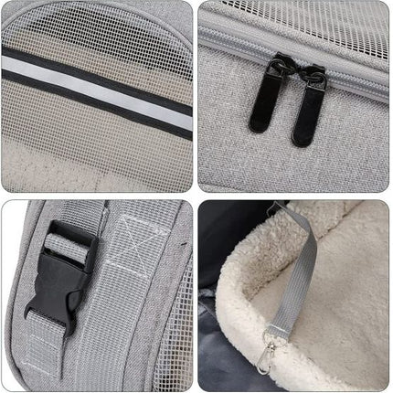 Cat Carrier Bag Portable Foldable Dog Transport Bag Breathable Cat Transport Cage with Comfortable Mattress for Travel Outdoor Kitten Rabbit Guinea Pig Dog (Gray) ghjghjghjghj_1