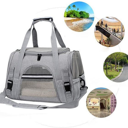 Cat Carrier Bag Portable Foldable Dog Transport Bag Breathable Cat Transport Cage with Comfortable Mattress for Travel Outdoor Kitten Rabbit Guinea Pig Dog (Gray) ghjghjghjghjgjhjg