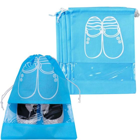 1 PCS Non-Woven Fabric Dustproof Shoe Bags with Drawstring for Travel gvb