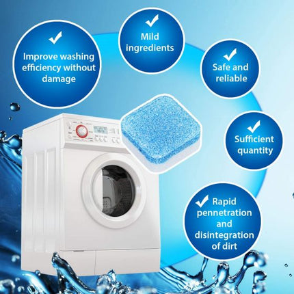 12 Pieces Solid Washing Machine Cleaner Effervescent Tablet Washer Cleaner for Bath Room Kitchen h_2_1