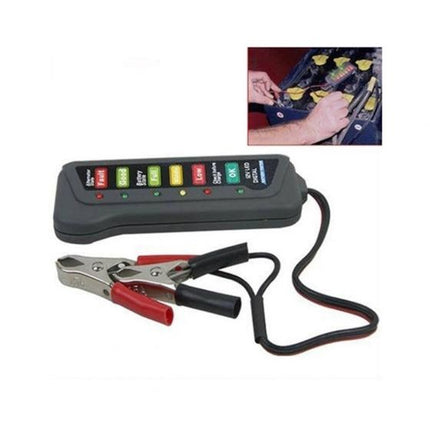 12V Digital Battery Alternator Tester For Car Motorcycle Trucks with 6 LED Lights Display Indicators hhhh