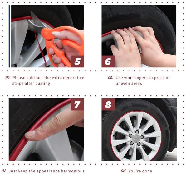 8M Car Wheel Hub Rim Edge Protector Ring Tire Guard Sticker Rubber Strip i0i00i