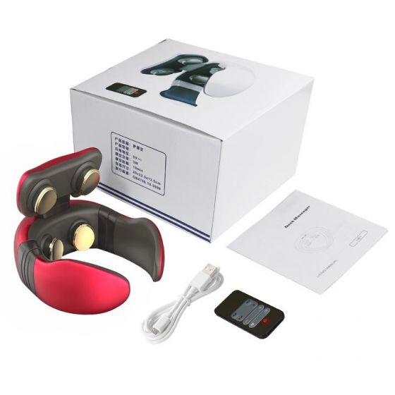 4D Magnetic Therapy Electric Neck Massager Cervical Stimulator USB Charging jkl