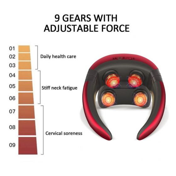 4D Magnetic Therapy Electric Neck Massager Cervical Stimulator USB Charging jljkljkl