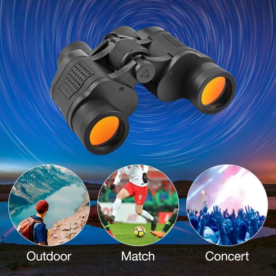 60x60 Zoom Coordinate HD Binoculars Day / Low-Light Night Vision Hunting Camping Hiking Waterproof Outdoor Telescope with Pouch, Great Present 5-3000M piopipo