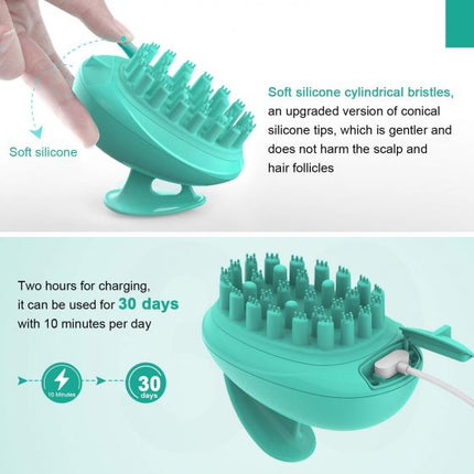 Electric Shampoo Brush Scalp Scrubber Head Massager Stress Relax Rechargeable for Shower rdtf