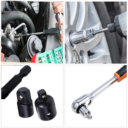 12Pcs Socket Adapte Bits Set Hex Drill Nut Driver Power Shank 1/4" 3/8" 1/2" Connecting Rod Head Extension Drill Bits Bar Wrench retert_3