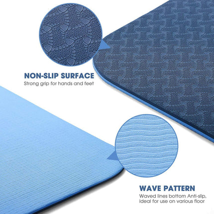 8mm TPE Yoga Dual Layer Mat Eco Friendly Exercise Fitness Gym Pilates rreerre