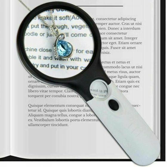 3 LED Light 45X Handheld Magnifier Reading Magnifying Glass Lens for Reading Small Prints, Coins, Map, Jewelry, Hobbies & Crafts rrt
