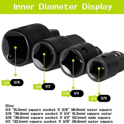 12Pcs Socket Adapte Bits Set Hex Drill Nut Driver Power Shank 1/4" 3/8" 1/2" Connecting Rod Head Extension Drill Bits Bar Wrench rrty