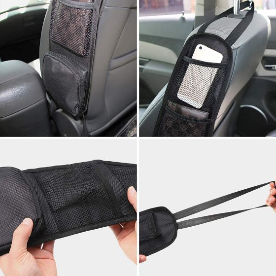 Car Seat Side Back Storage Mesh Organizer Multi Pocket Hanging Bag