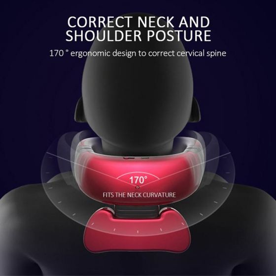 4D Magnetic Therapy Electric Neck Massager Cervical Stimulator USB Charging rteye565
