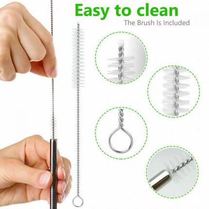 4 Drinking Straws + 1 Straw Cleaner Brush rtjyui_13