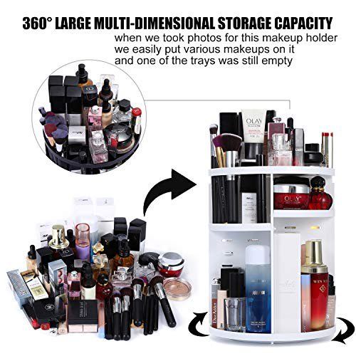 360 Degree Rotating dressing case Plastic Makeup Cosmetics Storage Box Skin Care Products Storage Rack rtretetert