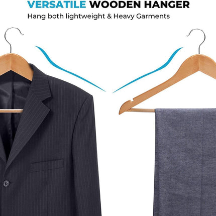 5PCS Wooden Clothes Hangers Coat Pant Suit Garments Trouser Rack s-l1600_13