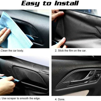 5D High Gloss Black Carbon Fiber Vinyl Bubble Free Air Release Car Wrap Film Automotive DIY Decals s-l1600_1__43_5