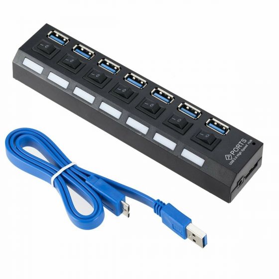 7-Port High Speed USB 3.0 Hub without Power Adapter and Individual On/Off Switches for MacBook s-l1600_2__37_2